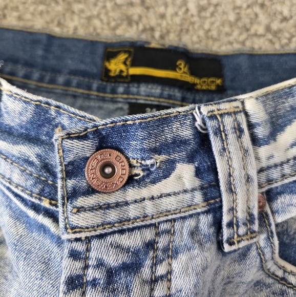 Y2K Hip Hop Baggy‎ Denim Shorts Jorts Brock Jeans 34 Skater - Picture 5 of 15